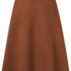 2025 Women's Suede Skirts High Waist Fall Winter A Line Skirt